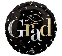 Anagram Class Dismissed Elegant Glam 46677 Ballon en aluminium standard 43,2 cm Noir/doré/argenté