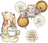 Anagram Classic Pooh Fournitures de fête d'anniversaire 7pc Bouquet de ballons décoratifs avec Airloonz