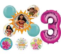 Anagram Décorations de bouquet de ballons en aluminium Vaiana pour 3ème anniversaire