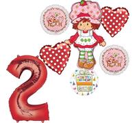 Anagram Fournitures de fête d'anniversaire pour 2ème anniversaire - Décoration de bouquet de ballons en forme de fraise