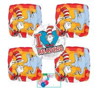 Anagram Lot de 4 ballons d'anniversaire double face en aluminium avec motif chat dans le chapeau - 45,7 cm