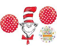 Anagram Lot de 4 décorations de bouquet de ballons d'anniversaire Chat dans le chapeau