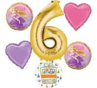 Anagram Princesse Raiponce 6ème anniversaire Fournitures de fête 6 pièces Ballons Bouquet Décorations
