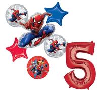 Anagram Spider-Man Lot de 7 décorations de bouquet de ballons pour 5ème anniversaire