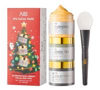 ANAiRUi Coffret Noel Femme Masque Visage Argile, Masque Visage au Curcuma + Masque d'Argile Détox au thé Vert + Masque de Boue aux Minéraux de la Mer Morte, 210g