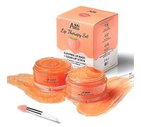 ANAiRUi Kit de soin pour les lèvres - Masque hydratant de nuit pour les lèvres et gommage sucré exfoliant pour les lèvres (Pêche + Collagène)