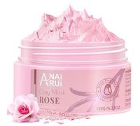 ANAiRUi Masque de Boue à la Rose avec Kaolin Rose, Niacinamide, Collagène, Acide Hyaluronique pour l'hydratation, l'élimination des Loints Noirs et la Réduction des Pores, 120 g