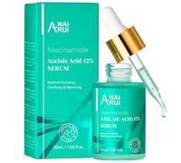 ANAiRUi Sérum à l'acide azélaïque 12 % avec niacinamide, acide hyaluronique et céramides - Sérum éclaircissant, hydratant et apaisant pour peaux sensibles et impres, 30 ml