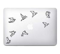 Anakiss Sticker pour Macbook Oiseaux Origami Noir Taille Unique