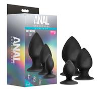 Anal Adventures Platinum Stout - set de plugs anaux - 3 pièces noir
