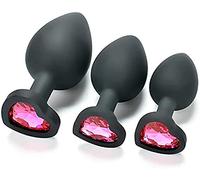 Ànâl Dilâtateurs 3pcs / set Débutants En silicone Petite Taille Diamant Bijoux Strass Cristal Rond Gemme En Métal Plug Set Plug Backdoor Stimulateur Jouets pour Femmes Homme Plaisir Jouet