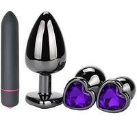 Ànâl Dilâtateurs Acier Inoxydable Massager es T-bar Base Trainer Kit - Plugs Beads Massager Toys pour hommes et femmes, Gem Massage Set pour débutants Massage Stick