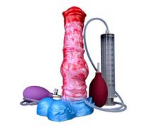 Anal Plug Inflatable - Gode XXL épais avec Fonction de Pulvérisation d'eau Gode Anal pour Homme avec Ventouse Jouet Sexuel pour BDSM Enema ou Stimulation du point G (D)