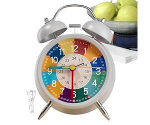 Analog Alarm Clock for Kids, Silent Non-Ticking Kids Clock, Kids Learning Clock with Night Light, Clock Toy for Early Education, Toddler Color Sorting Clock, Non-Ticking Alarm Clock for Children