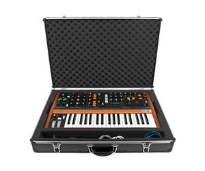 Analog Cases Unison Case pour Le Behringer Poly D (Mallette de Transport, Protection d'angle en Aluminium, Couvercle rembourré avec poignée, Compartiments de Rangement des câbles), Noir