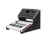 Analog Cases XTS Stand : Support de Bureau Professionnel à 2 Niveaux (équipement de Studio en tôle 100% Solide, Largeur réglable de 27 à 47 cm, Support DJ avec ergonomie améliorée)