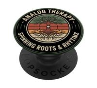Analog Therapy Disque Vinyle rétro Arbre Racines Rythmes PopSockets PopGrip Adhésif