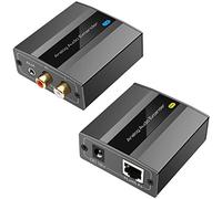 Analogique Audio Extenseur RCA 3.5 mm Stéréo Extender 450m 1475ft Transmission Via Cat5e 6 7 8 Support PCM Stéréo POC Full HD