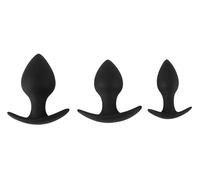 Black Velvets – Set de plugs anaux 3 pièces en silicone – Noir