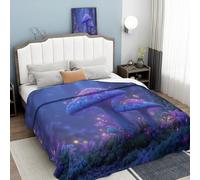 ANALTIRCE Couverture Plaid Polaire 150 × 200 cm Enfant Rêveur Champignon, Moelleuse Flanelle Couverture Lit 2 Personnes Microfibre, Nature Forêt Douce Chaude Plaid Jeté de Canapé Chambre