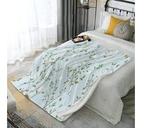 ANALTIRCE Couverture Plaid Polaire 180 × 200 cm Enfant Rétro Branches Fleurs, Moelleuse Flanelle Couverture Lit 2 Personnes Microfibre, Élégant Floral Douce Chaude Plaid Jeté de Canapé Chambre