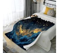 ANALTIRCE Couverture Plaid Polaire 200 × 220 cm Enfant Ciel Étoilé Nuages, Moelleuse Flanelle Couverture Lit 2 Personnes Microfibre, Fantaisie Céleste Douce Chaude Plaid Jeté de Canapé Chambre