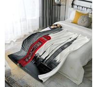 ANALTIRCE Couverture Polaire Flanelle Big Ben Londres 220 × 240 cm Moelleuse Couverture Polaire Ville Architecture Chaude et Douce en Peluche Plaid Flanelle Moelleuse