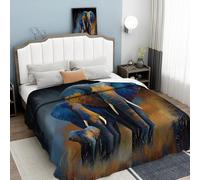 ANALTIRCE Motif Éléphant Femelle Famille Couvertures Flanelle Douillette, Bleu Chaud et Doux Plaid Peluche Couverture Polaire, 130 × 150 cm Animaux Duveteux Douce Canapé Couverture De Jeté