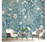 ANALTIRCE Papier Peint Intissé Fleurs Sauvages À L'Aquarelle, Papier Peint Panoramique Motif Champs Plantes, Fresque Murale 260×180 cm, Décoration Murale XL Pour Salon, Chambre, Bureau