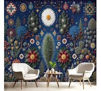 ANALTIRCE Papier Peint Intissé Résumé Forêt, Papier Peint Panoramique Motif Illustration Minimaliste Florale, Fresque Murale 400×280 cm, Décoration Murale XXL Pour Salon, Chambre, Bureau