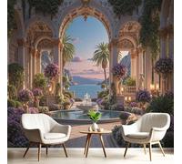 ANALTIRCE Papier Peint Intissé Style Européen Palais, Papier Peint Panoramique Motif Classique Architecture, Fresque Murale 400×280cm, Décoration Murale XXL Pour Salon, Chambre, Bureau