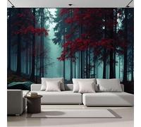 ANALTIRCE Papier Peint Panoramique 3d Calme Naturel Bois 352×250 cm, Revêtement Décoration Murale Salon Forêt Mystérieuse, Décoration XXL Murale Non Tissé Chambre TV mur