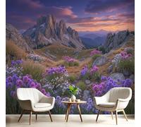ANALTIRCE Papier Peint Panoramique 3d National Geographic Fleurs 260×180cm, Revêtement Décoration Murale Salon Dolomites Modernes, Décoration XL Murale Non Tissé Chambre TV mur