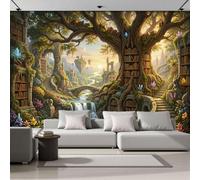 ANALTIRCE Papier Peint Panoramique Librairie Forêt Fantastique