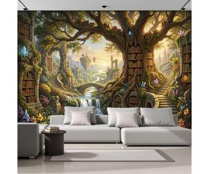ANALTIRCE Papier Peint Panoramique Librairie Forêt Fantastique