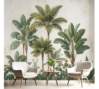 ANALTIRCE Papier Peint Panoramique Palmiers Tropicaux 350× 256cm - Décoration Murale Simple Jungle, Murales XXL Papier Peint Intissé pour Chambre Salon, Poster Tableaux Photo Muraux