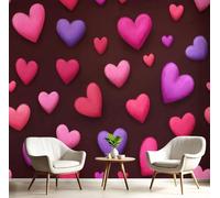 ANALTIRCE Papier Peint Panoramique Simple En Forme Cœur, Papier Peint Romance Amour, Fresque Murale Intissée Brun Foncé Non Tissé Décoration Murale Pour Salon, Chambre, Bureau 150×105cm