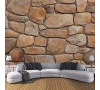 ANALTIRCE Papier Peint Rétro Rock 400×280cm Papier Peint Panoramique Effet 3D, XXL Peinture Murale Poster intissé Réaliste 3D Rustique Brique, pour Chambre Salon TV Fond