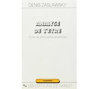 Analyse De L'être - Essai De Philosophie Analytique
