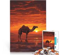 Analyse et logique Coucher de Soleil à Dos de Chameau Puzzle 1000 pièces pour Adolescents 38x52cm avec Affiche et Feuille de Questions correspondantes à partir de 14 Ans