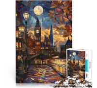 Analyse et logique Sérénité londonienne au Clair de Lune Puzzle de 1000 pièces pour Adultes 50x75cm Cadeaux du Père Noël Secret à partir de 14 Ans