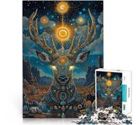 Analyse et logique Totem du cerf Puzzles de 1000 pièces pour Adultes 50x75cm Activités Amusantes à la Maison, Cadeaux d'anniversaire, Cadeaux de Voyage,