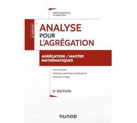 Analyse pour l'agrégation - Agrégation/Master Mathématiques 5ème édition - Hervé Queffélec - Dunod - broché - Manuel