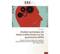 Analyse syntaxique de textes arabes basée sur les grammaires HPSG Younès Bahou (Auteur)