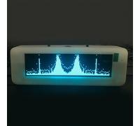 Analyseur d'affichage de spectre musical OLED de 7,9 cm avec indicateur de niveau audio, VU mètre, 8 effets d'affichage, temps, température et humidité pour la maison (bleu)