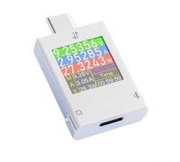 Analyseur d'alimentation de type C avec quatre niveaux de réglage de la luminosité, commutation d'écran monochrome couleur et affichage rotatif à 360 degrés (blanc)