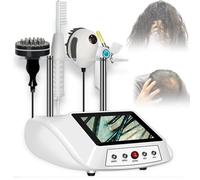 Analyseur de cheveux for diagnostic cutané, détecteur de cuir chevelu de 8 pouces avec 5 poignées et écran LCD, analyseur de follicules pileux, microscope numérique professionnel 200X