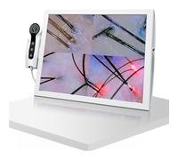 Analyseur de cuir chevelu multifonctionnel de 15 pouces pour le diagnostic de la peau et des cheveux, avec double tête de grossissement 70x/200x.