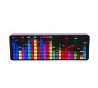 Analyseur de LED, Lumière de Rythme à Commande Vocale RVB avec Horloge, Affichage du de Musique LED coloré à 1624 Segments, 384 LED, 20 Dynamiques, 7 Couleurs