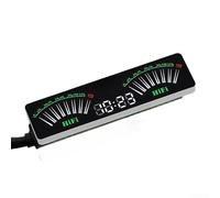 Analyseur de musique LED USB avec compteur VU, affichage visualisateur audio RVB dynamique, entrée AUX 3,5 mm pour système stéréo, PC, ordinateur portable, contrôle de l'heure et de la luminosité